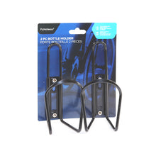  2 pc Bottle Holder for bike. Black on peg board packaging.