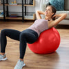 Person using 55cm exercise ball on her back