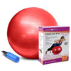 55cm Exercise Ball, Pearl Red used for fitness, stretching, and core exercises