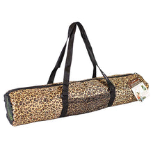  Leopard print design. Hot yoga mat bag. With side vents to cool down and dry yoga mat. Side mesh pocket to keep your towel dry after use. Fits most yoga mats.
